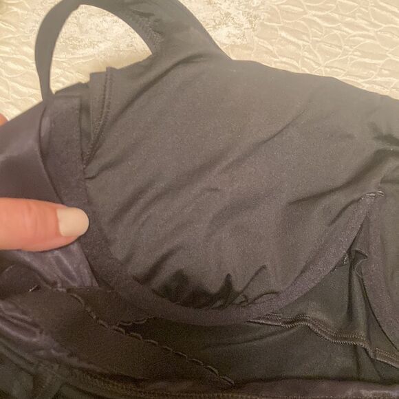 Land's End Plus Size Square Neck Land’s underwire tankini Black Various Sizes - Picture 7 of 11